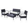 Outdoor Garden Wicker Furniture Chairs And Rattan Sofas 4pc KD Wicker Sofa Set