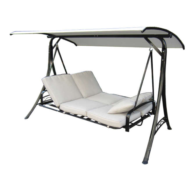 Outdoor furniture garden hanging two seat metal swing bed chairs