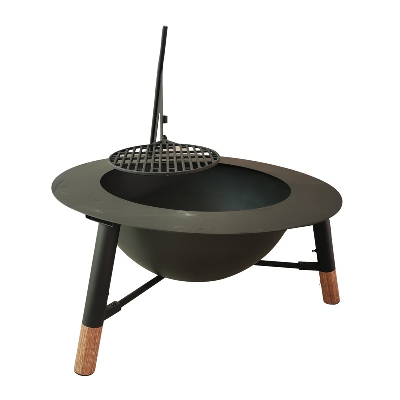 Yoho hot sale fire pit outdoor garden patio steel round fire pit chimney