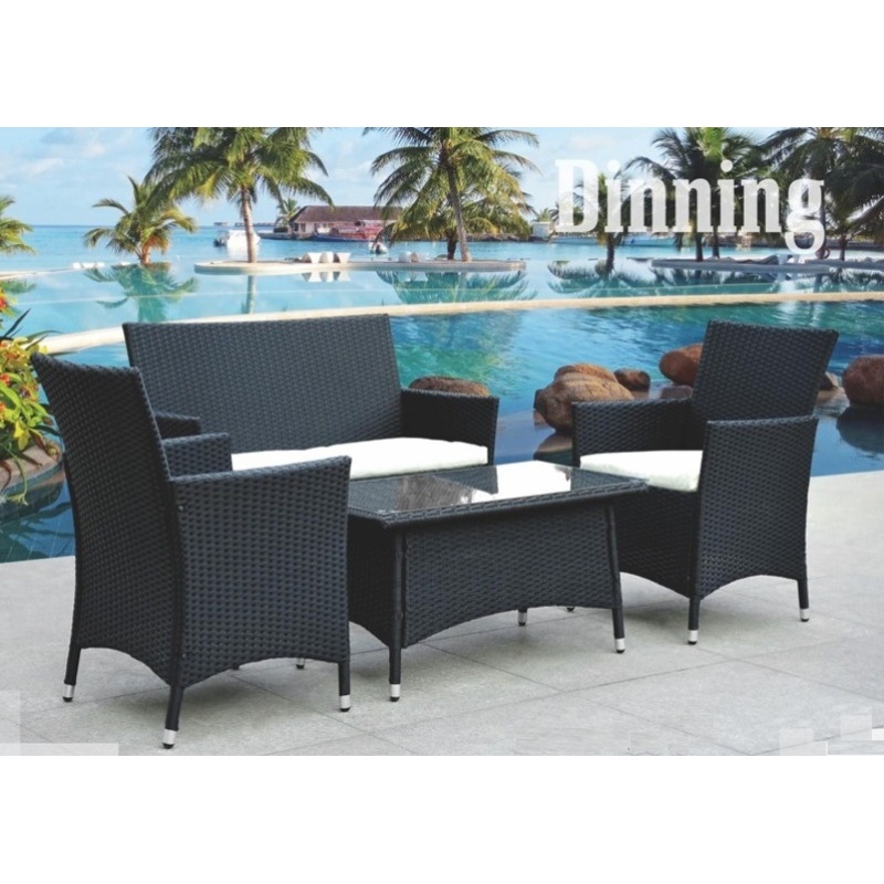 Outdoor 4pcs Luxury rope sofa set garden single sofa furniture leisure chair