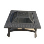 Outdoor 30 Inch square multifunction charcoal fire pit