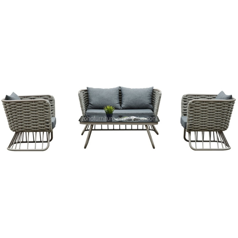 New model patio furniture sofa sets conversation loveseat chair set rope outdoor furniture