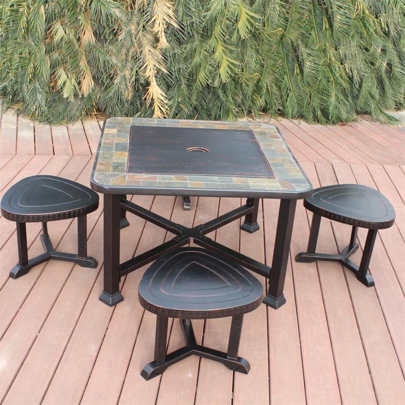 Patio outdoor table and chairs BBQ set wrought iron garden furniture sets