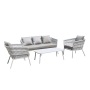 Luxury rope weave outdoor rope furniture set sofa garden 4pcs conversation sofa set