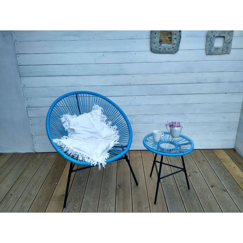 PE Rattan/Wicker Hand weave Acapulco Chair Outdoor, All-Weather Patio Egg Chair,Colorful Acapulco Accent Chair