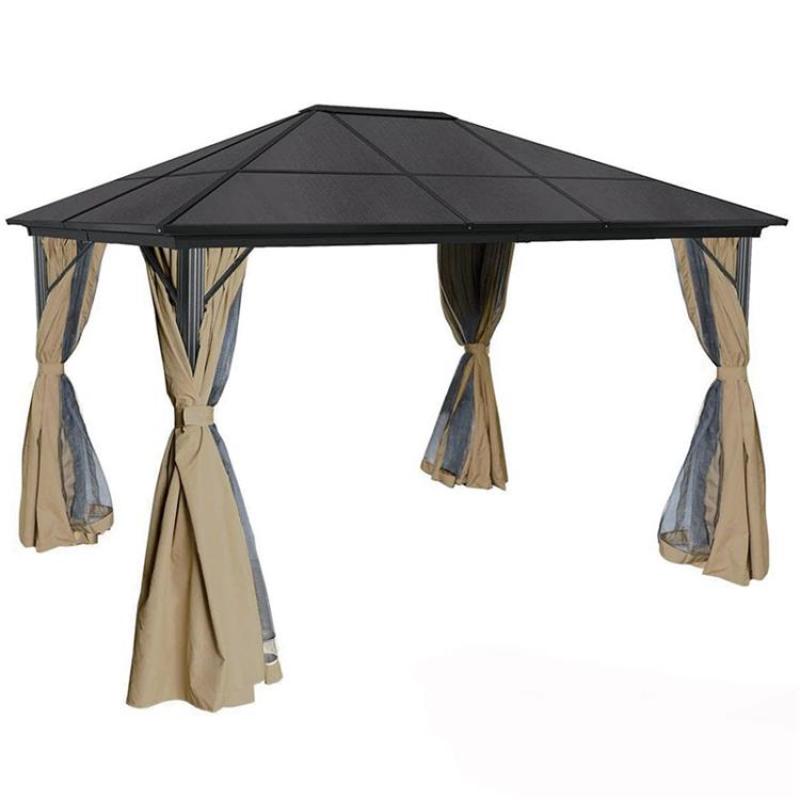 YOHO 10'*10' Size customized Hexagon Easy Set up Gazebo Hexagon Waterproof fabric Canopy Side with Wall Curtains