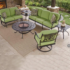 YOHO Outdoor Garden cast aluminum Dining table set  logo customized sectional dining set