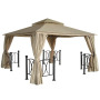 12'x12' Rome double top outdoor garden gazebo with PU coating polyester and mosquito net side wall