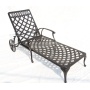 Garden patio outdoor beach poolside cast aluminum furniture sun lounger chair set with wheels