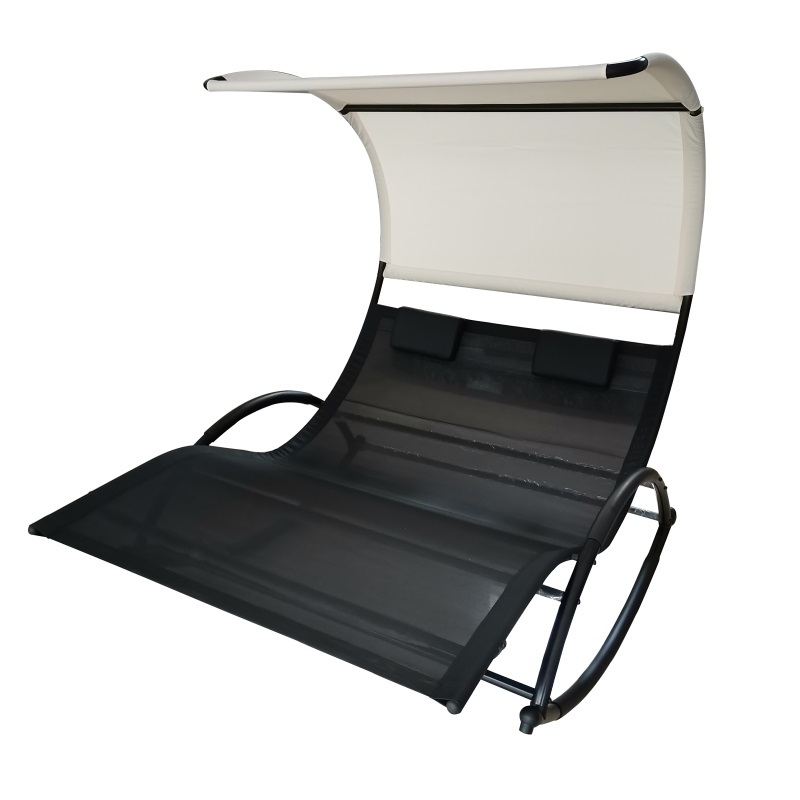 YOHO 2 person outdoor swing bed with curtains