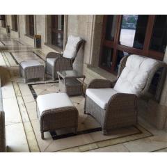 YOHO patio furniture 5pc Rattan Set wicker garden chairs With Adjustable Backrest