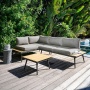 New design Outdoor furniture with Aluminium Frame wood on sofa and table top KD SET