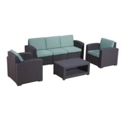 Garden Furniture Outdoor Low Price PP Injection Wicker Plastic Rattan Sofa Set 4pcs
