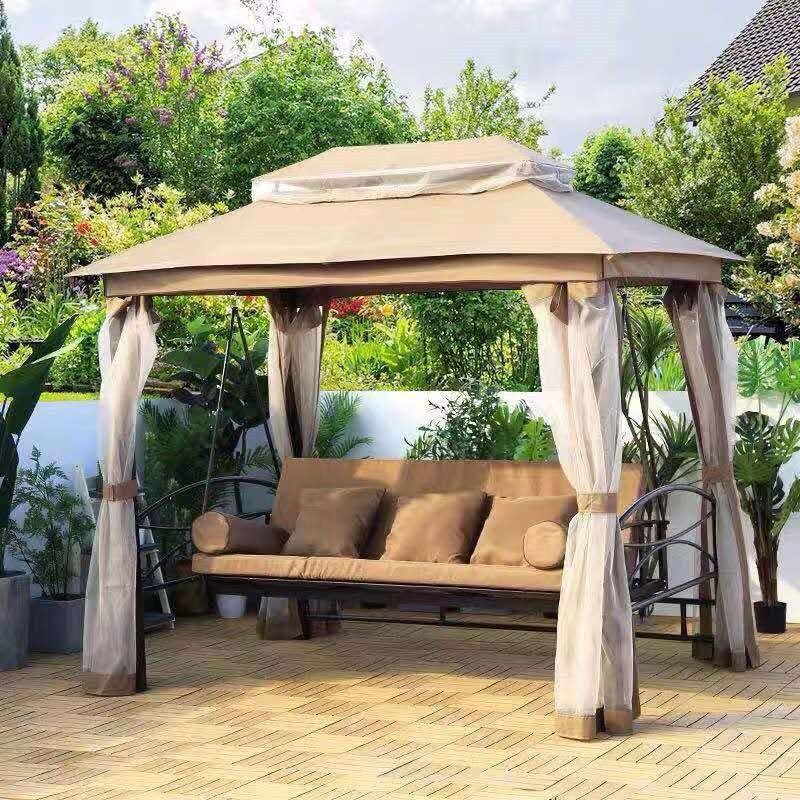 Cheap Outdoor Swing Bed with Mosquito Net Hanging Swing Gazebo Tent Garden Swing Chair Outdoor Furniture
