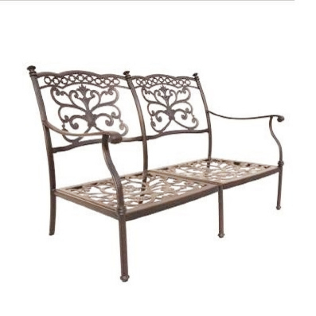 YOHO Outdoor Furniture Luxury Garden bench sets Cast aluminum Patio sofa set with cushion