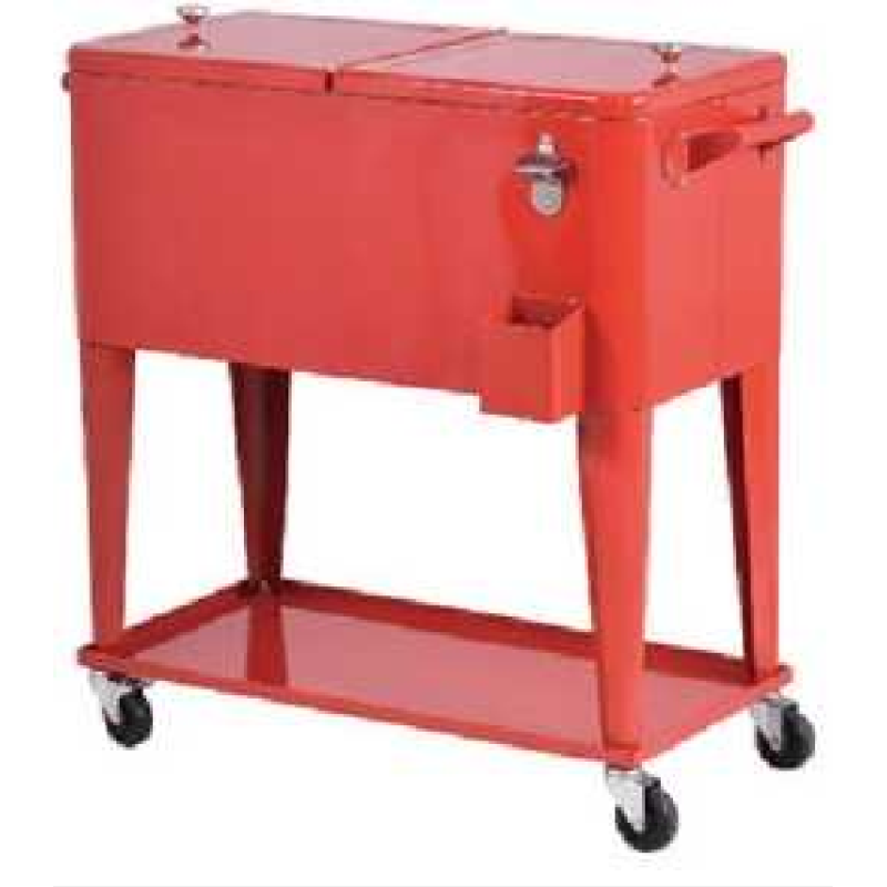 YOHO Hot Sale Metal Camping/Party cooler cart Beverage /beer/wine/drink cooler Ice Bucket with storage lid