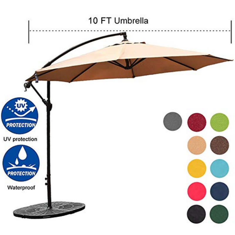 Sunshade parasol outdoor offset umbrella cantilever umbrella hanging patio umbrella with crank and cross base