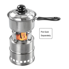Stainless Steel Portable mini camping stove with fuel Wood, leaves, Solid alcohol,charcoal