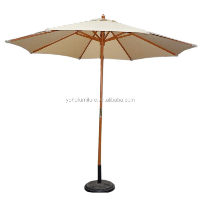 Wood frame  patio furniture sun umbrella outdoor parasol beach use