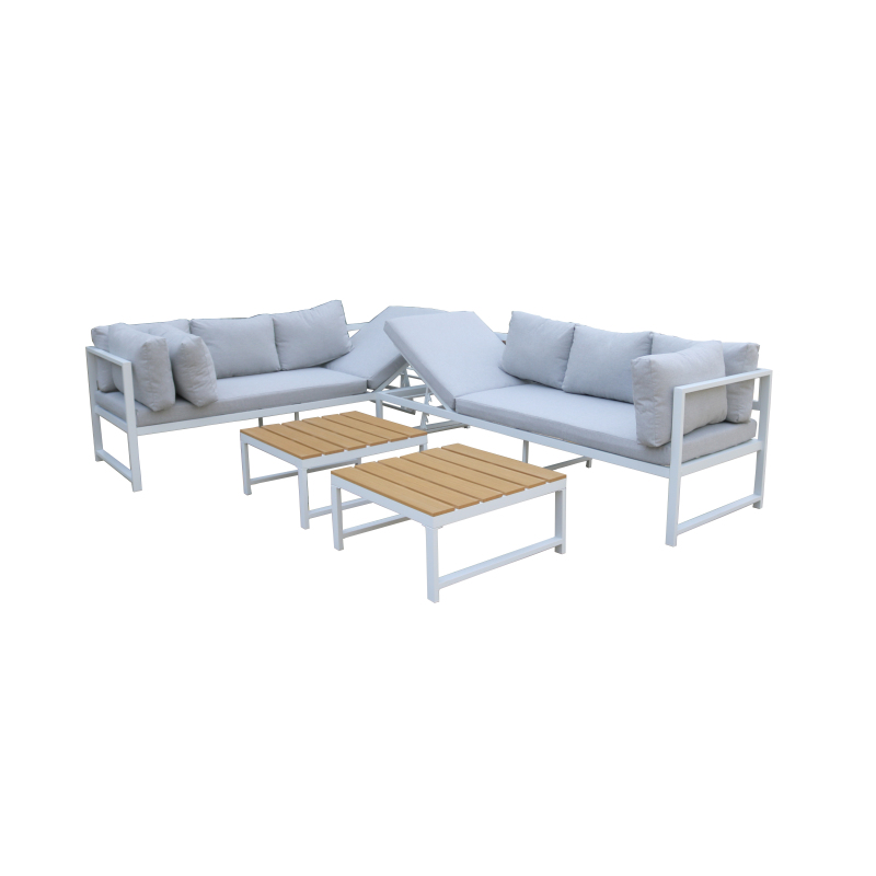 Wholesale Luxury garden outdoor aluminum sofa set furniture l shape sofa cover with coffee table