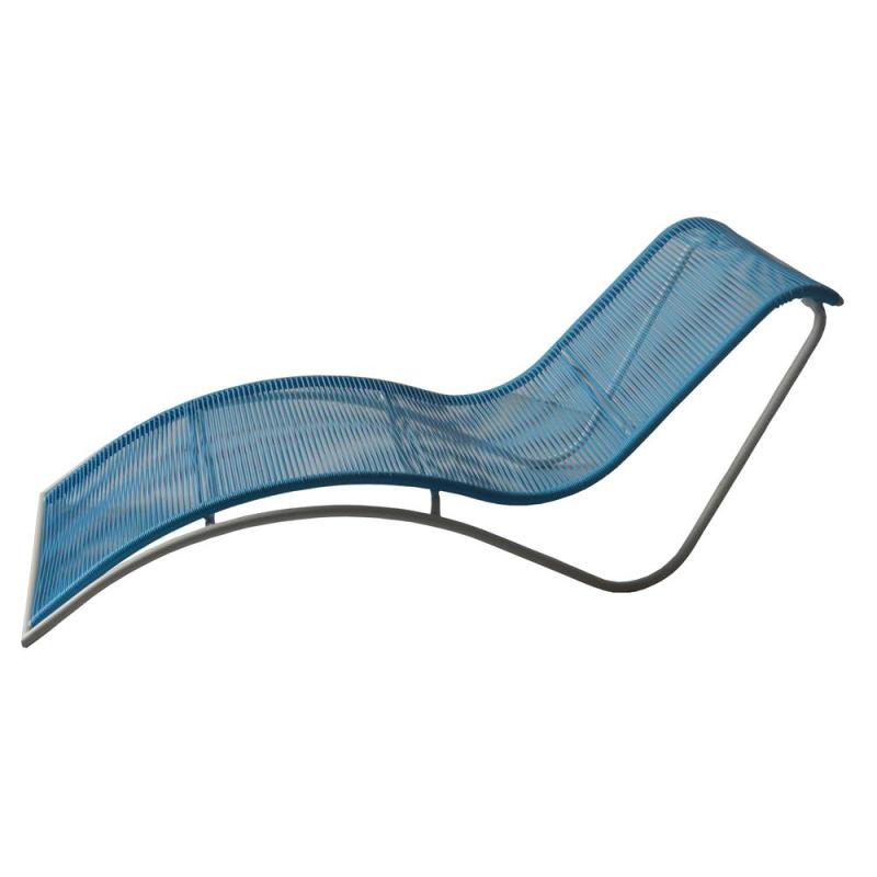 Aluminum frame folding poolside beach sun loungers outdoor garden chaise blue sun lounger recliner