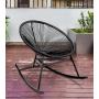 Patio garden outdoor Rattan Rocking Chairs PE round Wicker Furniture steel chair