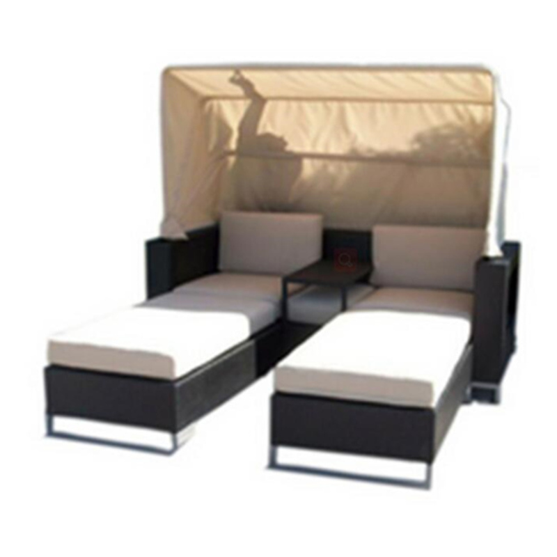 Sun Bed Unique Day Bed with Canopy Wicker Garden Patio Round Rattan Sunbed Outdoor Sun Lounger Outdoor Furniture Modern T/T, L/C