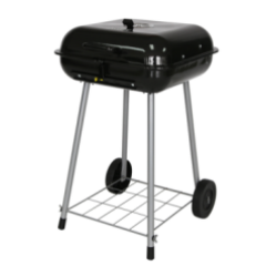 YOHO Outdoor Camping Easily Assembled Trolley 47cm Round Charcoal Grill Functional Camping Kettle Charcoal Grill