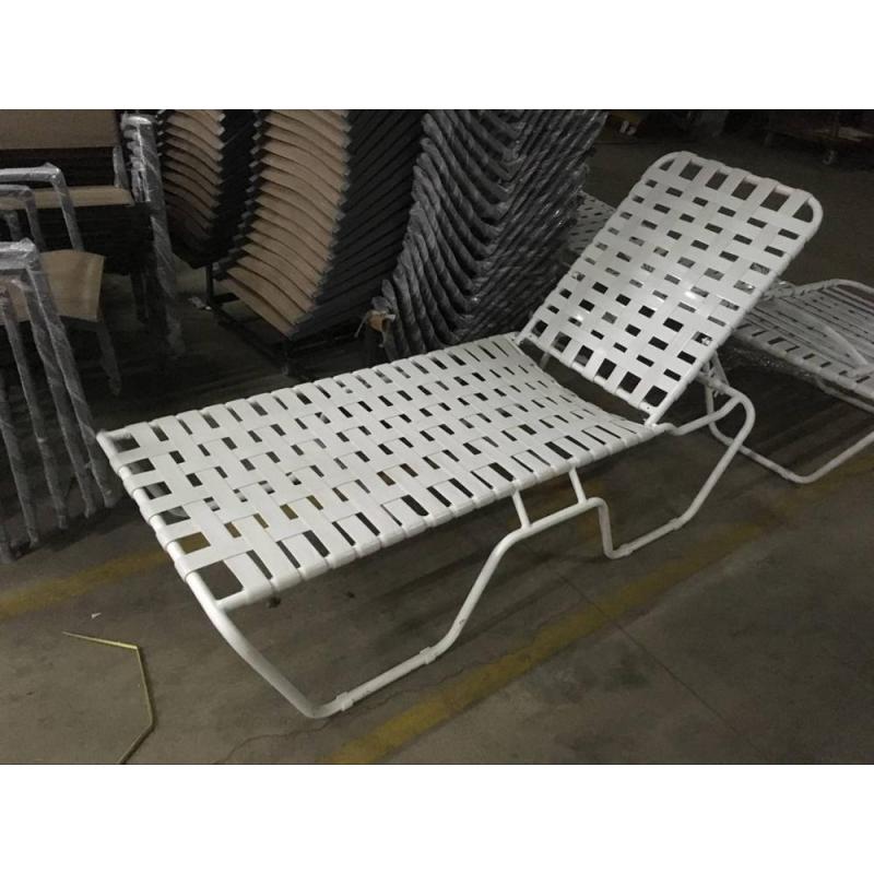 Outdoor Aluminum frame PVC strap hotel pool beach sun lounge chair