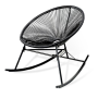 Patio garden outdoor Rattan Rocking Chairs PE round Wicker Furniture steel chair