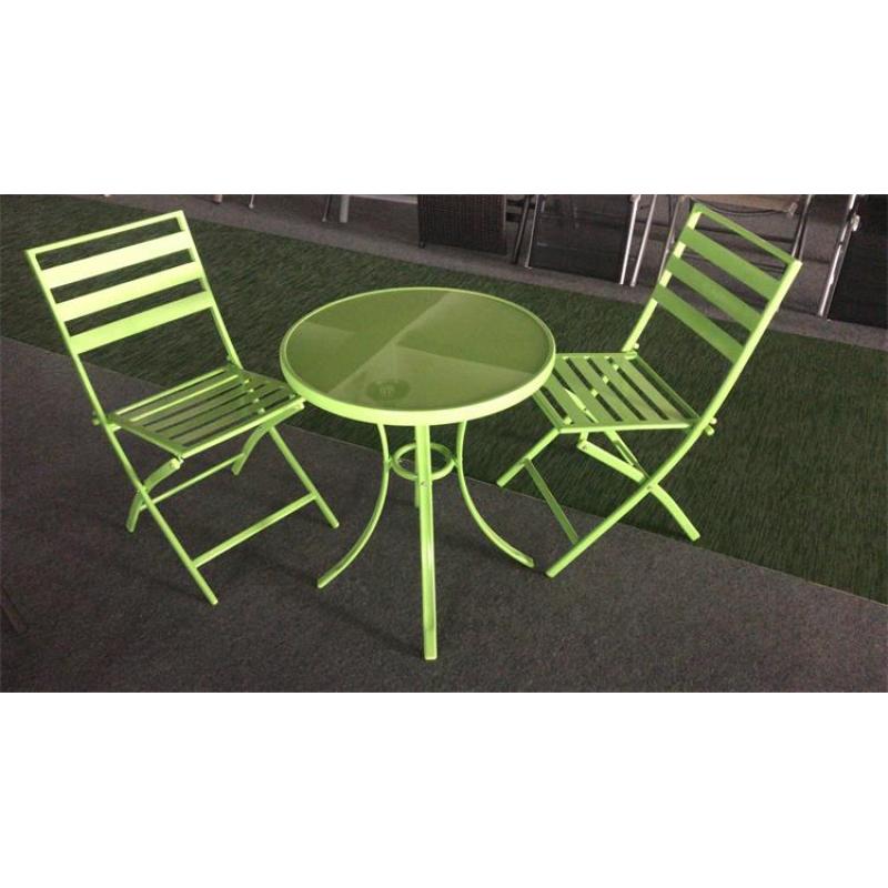 YOHO wholesale Outdoor Patio Garden cheap 3 Pcs steel balcony Bristo Set Furniture  Folding chair set