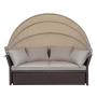 Aluminum Outdoor Beds with Cushion Patio Daybed with Canopy Sun Lounger Outdoor Furniture Modern Two People Use Lounge Daybed