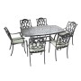 Anodized Aluminum Frame Outdoor Furniture Cheap Modern Rectangle Cast Aluminum Furniture Dining Table Set