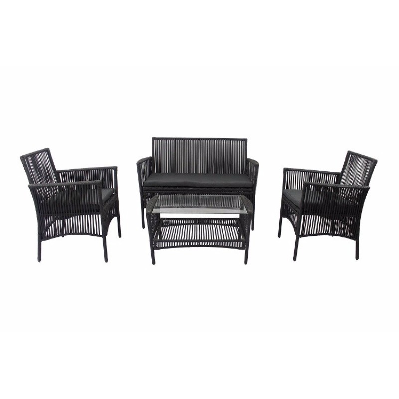 Outdoor seat plastic rattan sofa set cheap short delivery time sofa furniture