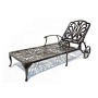 Garden patio outdoor beach poolside cast aluminum furniture sun lounger chair set with wheels