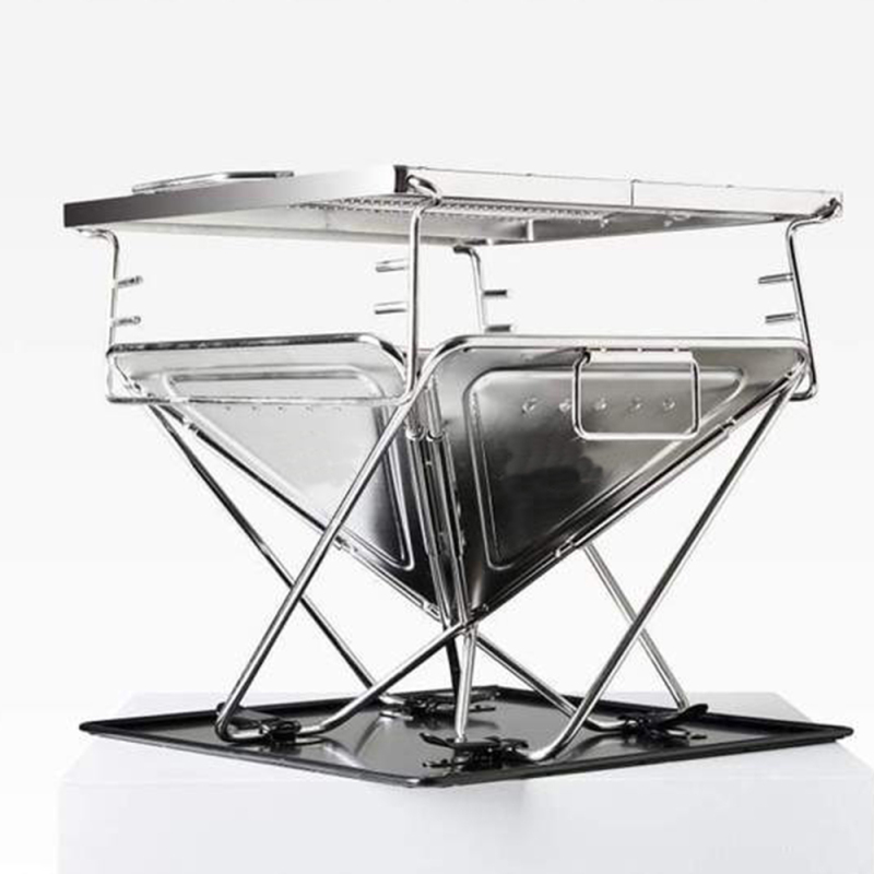 YOHO food grade stainless bbq grill charcoal bbq grills outdoor portable folding rotisserie bbq grill sets
