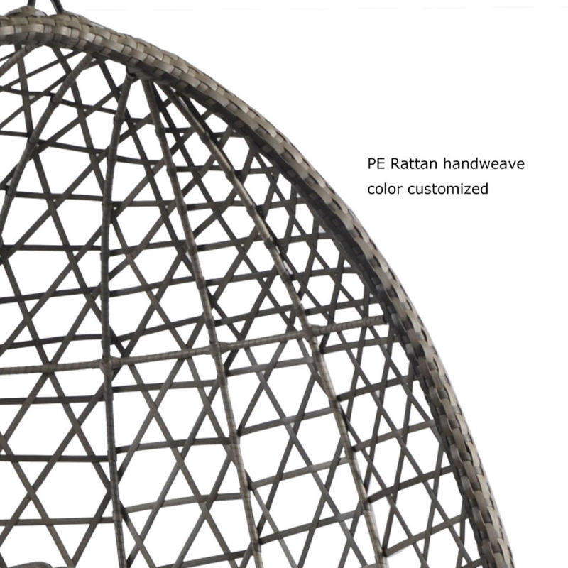 Yoho Hot Sale Full KD Outdoor Garden Patio egg chair swing High Quality Balcony hanging chair with waterproof cushion