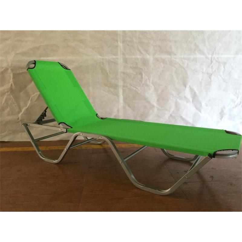 Outdoor Furniture Aluminium KD Sun Bed Cheap Adjustable Lounge Stackable Aluminium Beach Chair
