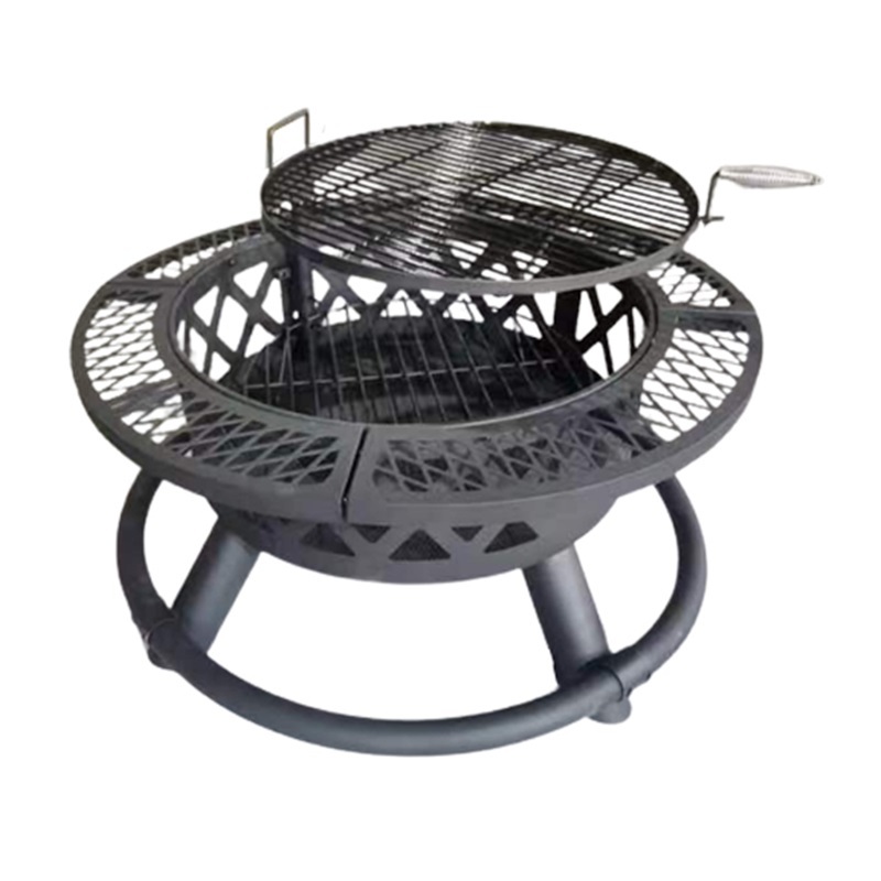 Yoho hot sale fire pit outdoor garden patio steel round fire pit chimney