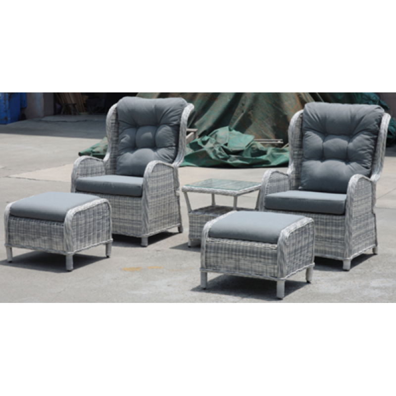 5pcs sofa set furniture antique with back adjustable PE rattan wicker chair sofa garden outdoor courtyard