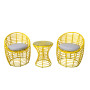 Patio Furniture 3PCS Rattan Wicker Garden Bistro Chair Set Outdoor Patio Balcony Furniture