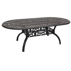 YOHO Outdoor Garden cast aluminum Dining table set  logo customized sectional dining set
