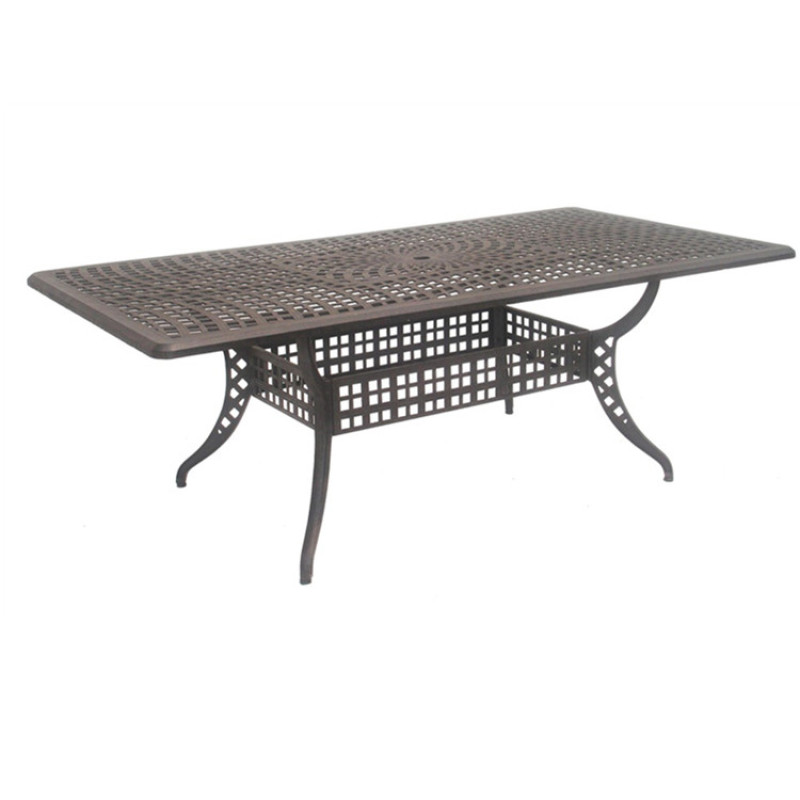 Outdoor Garden Patio Furniture of Rectangle Cast Aluminum Dining Table Outdoor Places 1pc/carton 300 Pcs Carton
