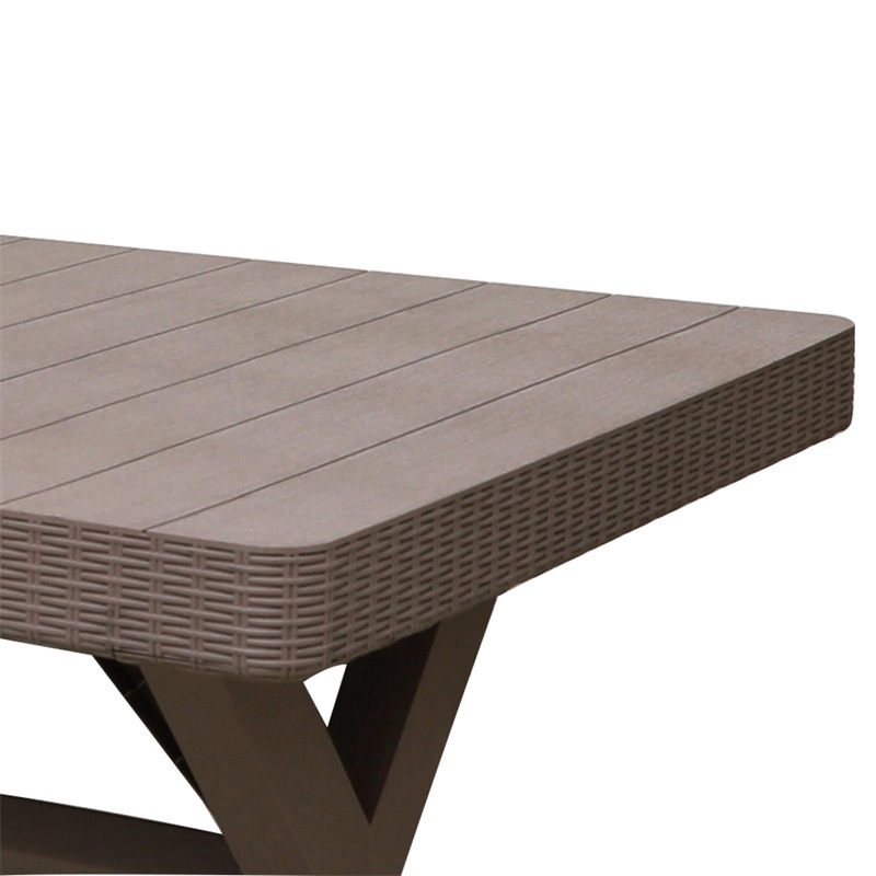 Outdoor Garden Patio rectangular plastic resin dining table