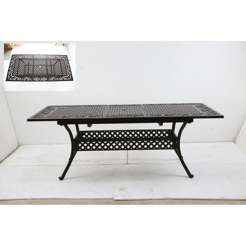 Outdoor Garden Patio Furniture of Rectangle Cast Aluminum Dining Table Outdoor Places 1pc/carton 300 Pcs Carton