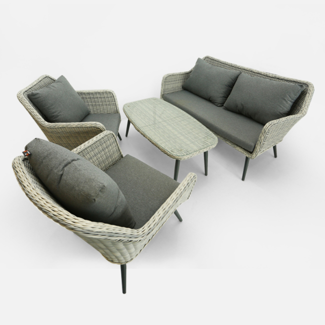 Outdoor Garden Luxury Rattan Furniture 4pc Sofa Set with Cushion Patio Furniture Set Modern Outdoor Furniture Set 1pc/carton