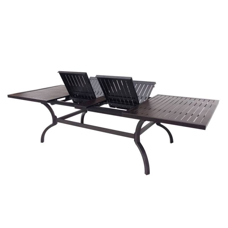 Outdoor Indoor Cast Aluminum Luxury Dining Table Streaching garden extend dining  table