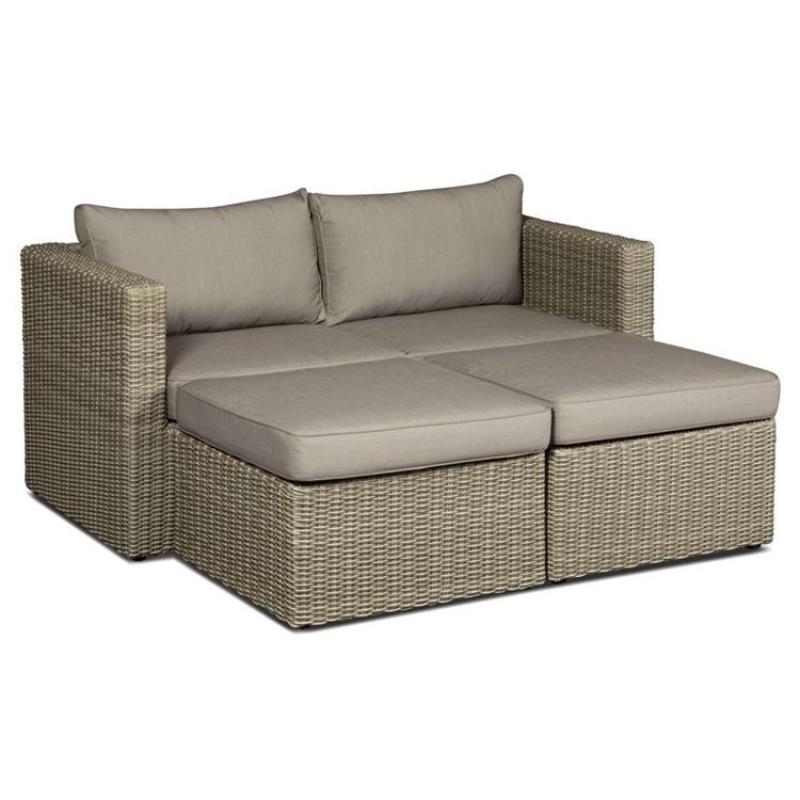 Wholesale outdoor rattan soft patio lazy rattan sectional sofa furniture set bed Outdoor multifunctional sofa set