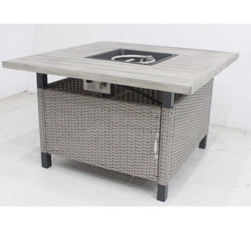 YOHO Outdoor Luxury Cast aluminum Tabletop gas fire pit table gas aluminum tube gas table burning fire place