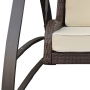 Outdoor Furniture Rattan Steel Two Persons Swing Chair With Cushion Patio Swing